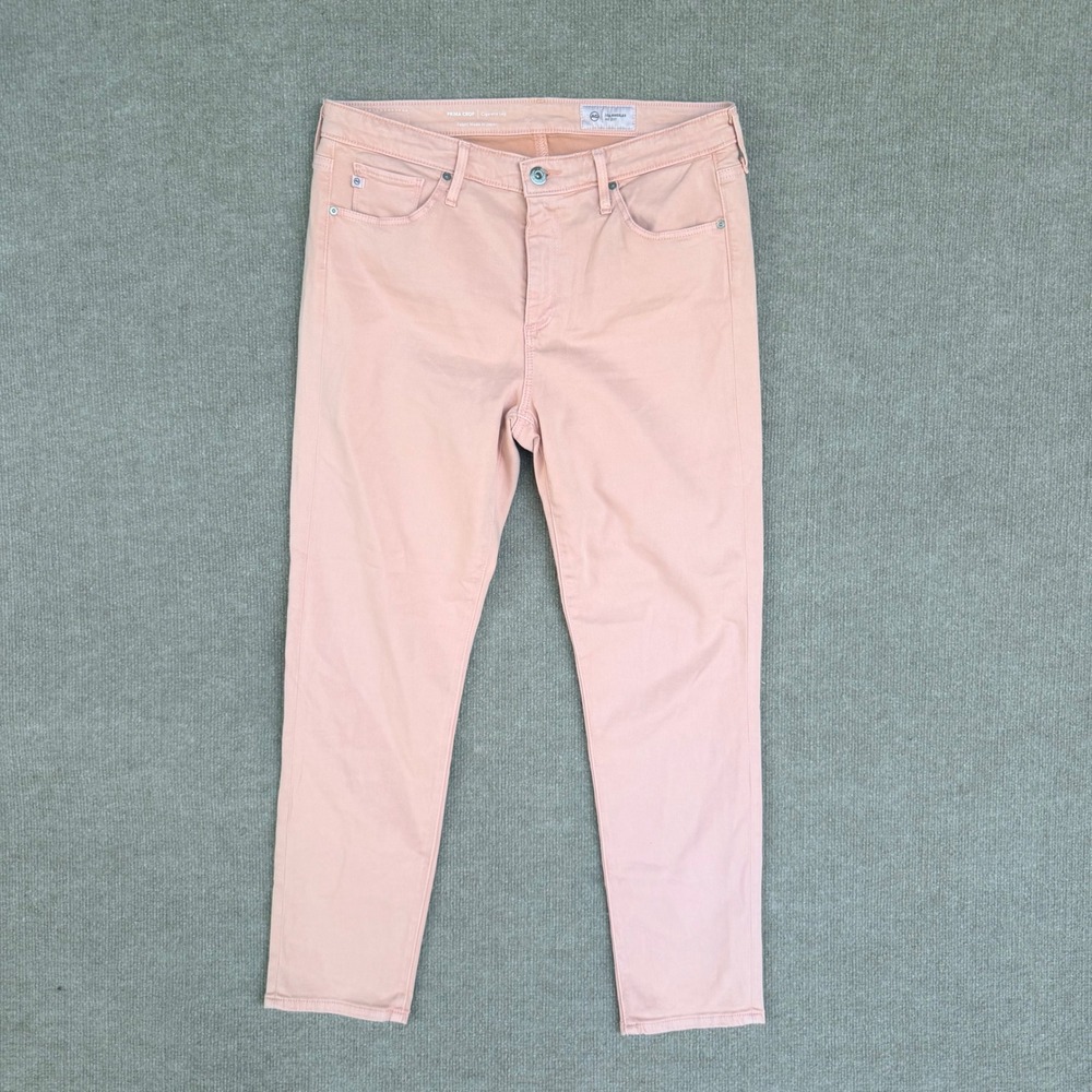 AG Adriano Goldschmied Prima Crop Cigarette Leg Jeans Peach‎ Pink Size 31